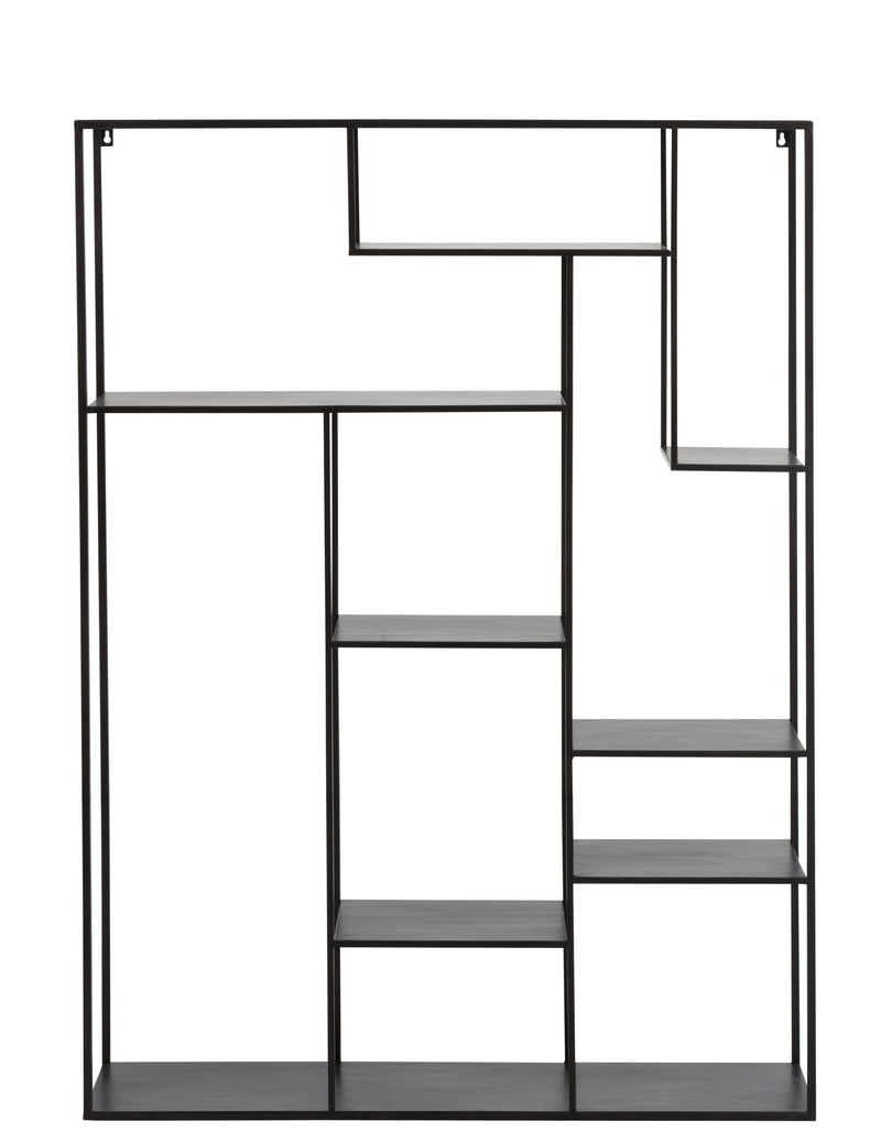 J Line Wandrek Ongelijke Legplanken Metaal Zwart - Majorr