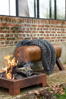 J Line Tweedelige set Vuurkorven Metaal Roest - Majorr