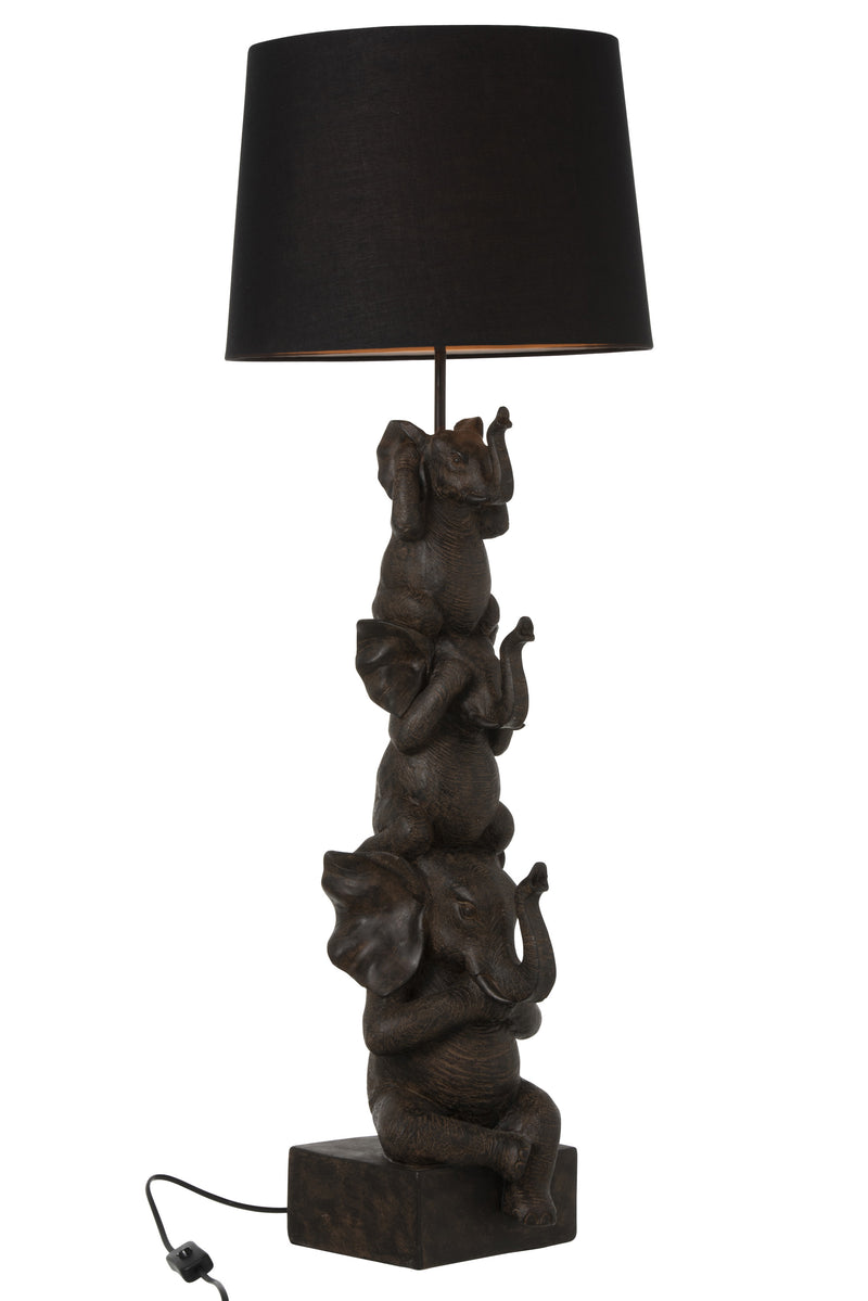 J Line Lamp 3 Olifanten Poly bruin - Majorr