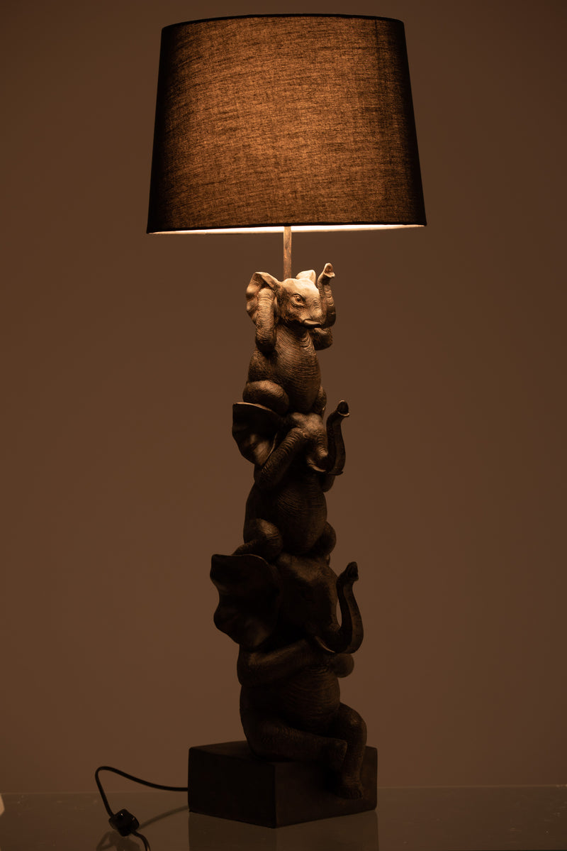 J Line Lamp 3 Olifanten Poly bruin - Majorr