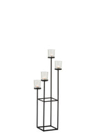 J Line Kaarshouder 4 Delig Metaal/ Glas Zwart - Majorr