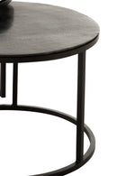 J Line 3 Stuks Bijzettafel Rond Ox Aluminium/ Ijzer Zwart/Grijs - Majorr