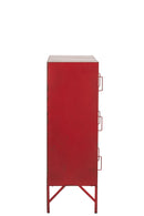 J Line Kast 9 Laden Metaal Rood - Majorr