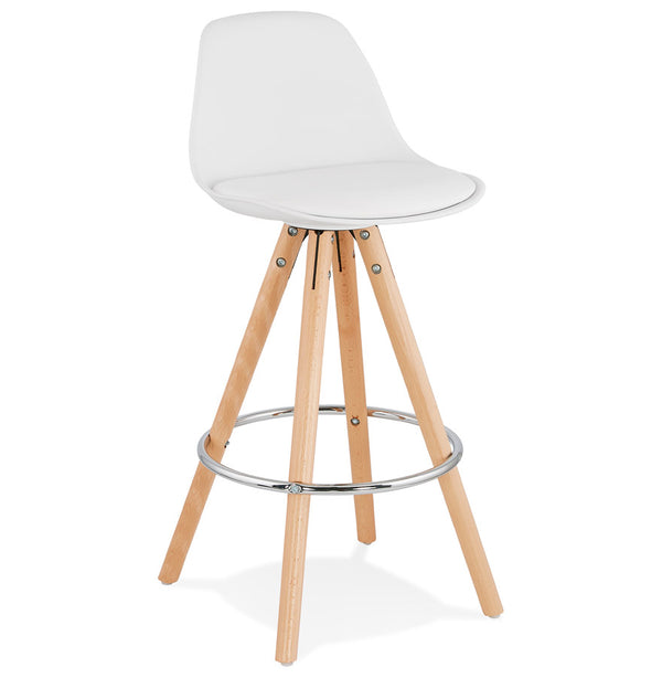 Kokoon Design - ANAU MINI - Design barkruk - Wit/ naturel - Majorr