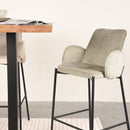 LABEL51 Barkruk Joni - Beige - Fluweel - Zithoogte 78 cm - Majorr