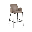 LABEL51 Barkruk Joni - Taupe - Microfiber - Zithoogte 65 cm - Majorr