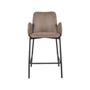 LABEL51 Barkruk Joni - Taupe - Microfiber - Zithoogte 65 cm - Majorr