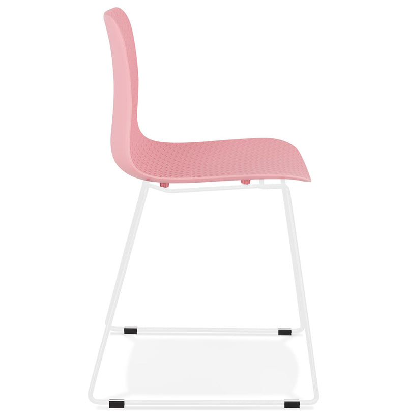 Kokoon Design - Eetkamerstoel BEE - Design Stoel - Roze/ wit - Majorr