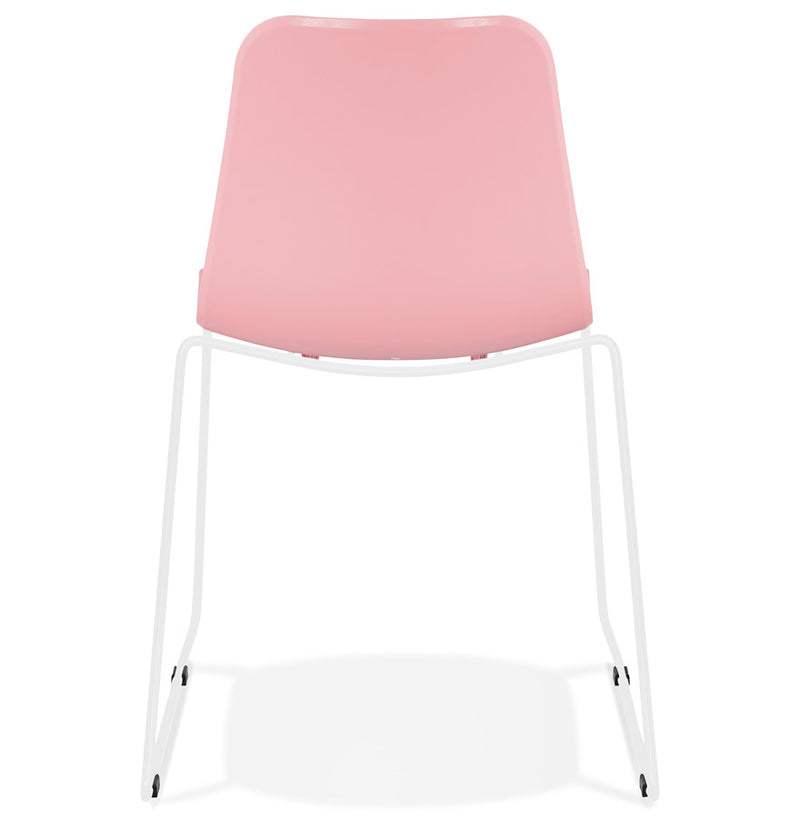 Kokoon Design - Eetkamerstoel BEE - Design Stoel - Roze/ wit - Majorr