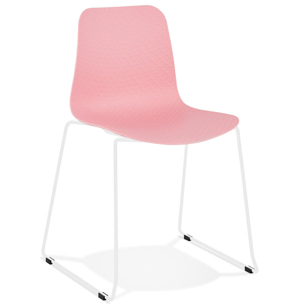 Kokoon Design - Eetkamerstoel BEE - Design Stoel - Roze/ wit - Majorr