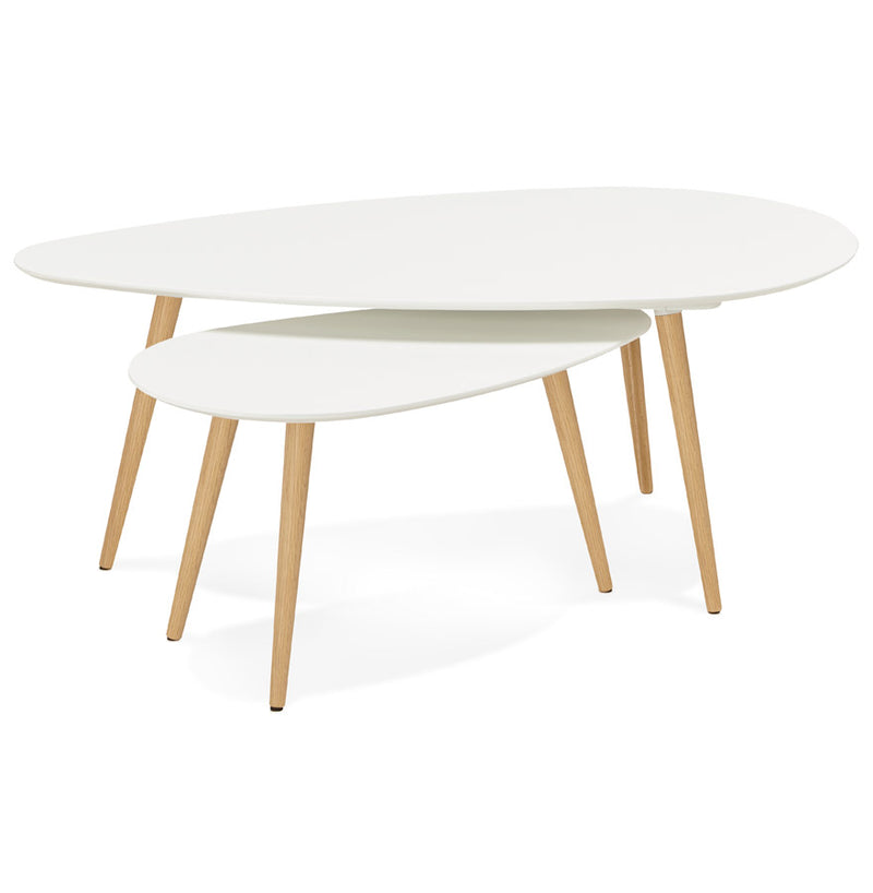 Kokoon Design - Set van 2 Salontafels GOSMI - Design lage tafel - Wit - Majorr