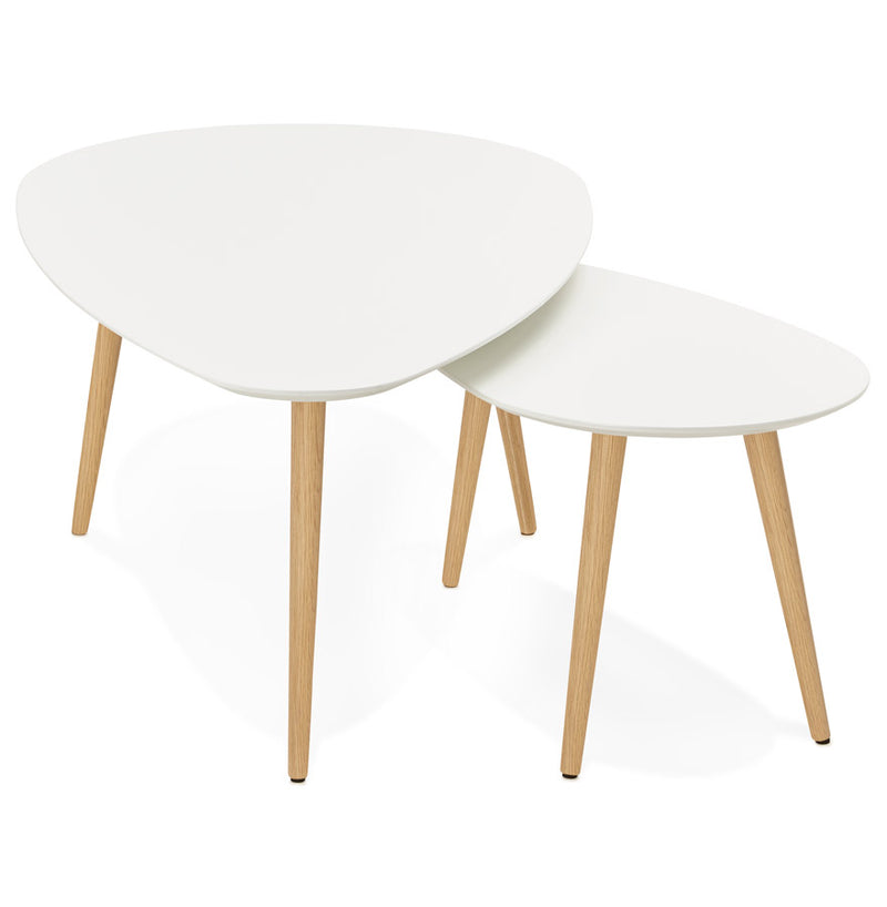 Kokoon Design - Set van 2 Salontafels GOSMI - Design lage tafel - Wit - Majorr