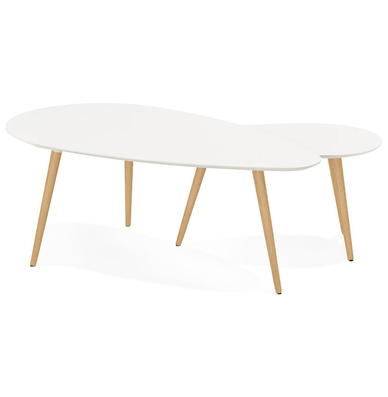Kokoon Design - Set van 2 Salontafels GOSMI - Design lage tafel - Wit - Majorr
