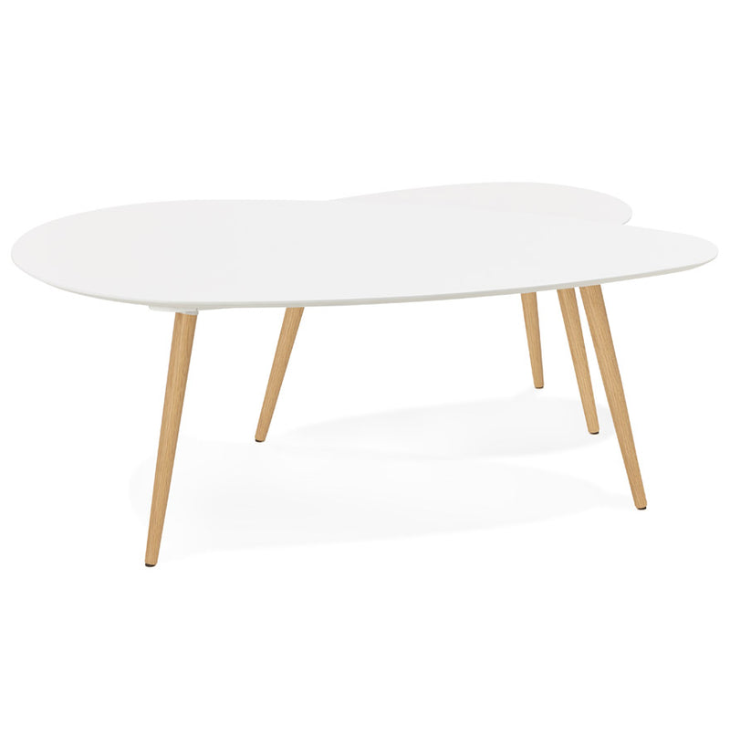 Kokoon Design - Set van 2 Salontafels GOSMI - Design lage tafel - Wit - Majorr