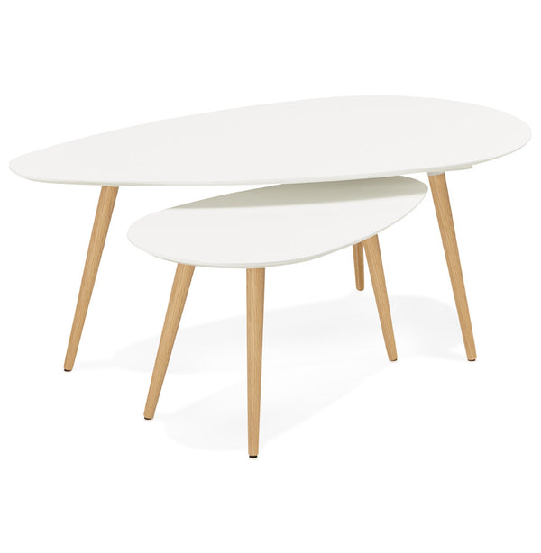 Kokoon Design - Set van 2 Salontafels GOSMI - Design lage tafel - Wit - Majorr