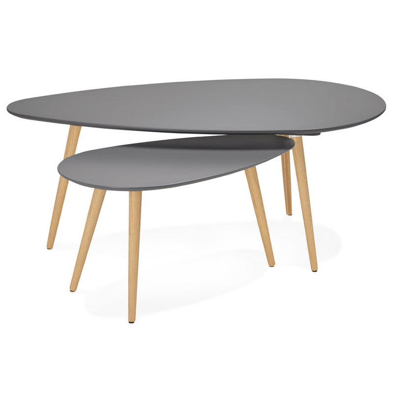 Kokoon Design - Set van 2 Salontafels GOSMI - Design lage tafel - Donkergrijs - Majorr