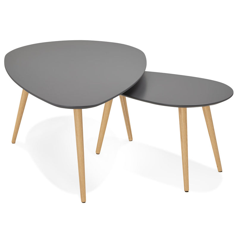 Kokoon Design - Set van 2 Salontafels GOSMI - Design lage tafel - Donkergrijs - Majorr