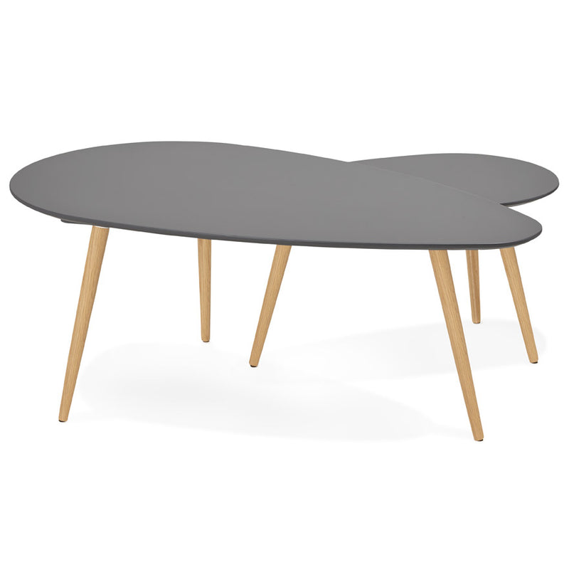 Kokoon Design - Set van 2 Salontafels GOSMI - Design lage tafel - Donkergrijs - Majorr