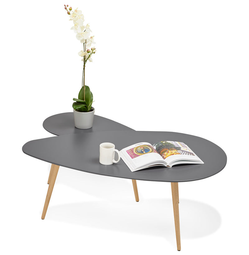 Kokoon Design - Set van 2 Salontafels GOSMI - Design lage tafel - Donkergrijs - Majorr