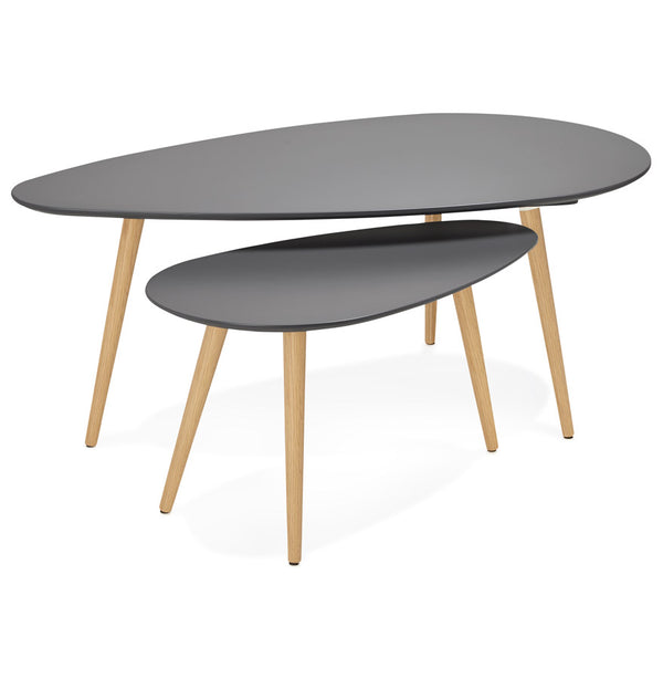 Kokoon Design - Set van 2 Salontafels GOSMI - Design lage tafel - Donkergrijs - Majorr