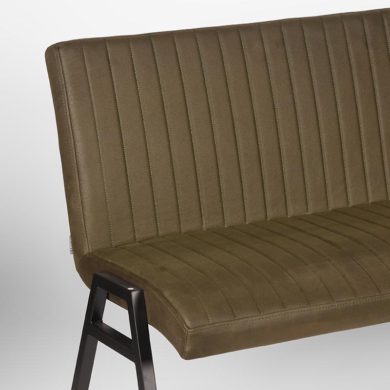 LABEL51 Eetkamerbank Matz - Army green - Microfiber - 145 cm - Majorr