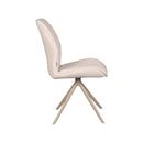 LABEL51 Eetkamerstoel Comfy - Naturel - Boucle - Taupe Onderstel - Majorr