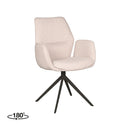 LABEL51 Eetkamerstoel Mellow - Naturel - Boucle - Zwart Onderstel - Majorr