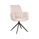 LABEL51 Eetkamerstoel Mellow - Naturel - Boucle - Zwart Onderstel - Majorr