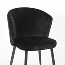 LABEL51 Eetkamerstoel Wave - Zwart - Fluweel - Majorr
