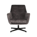 LABEL51 Fauteuil Toby - Antraciet - Velours - Majorr