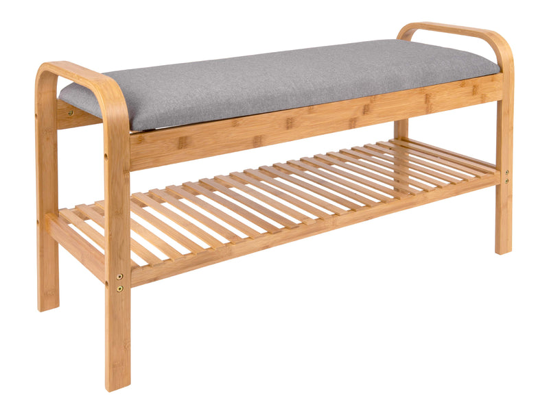 Bench Arch bamboo w. grey fabric - Majorr