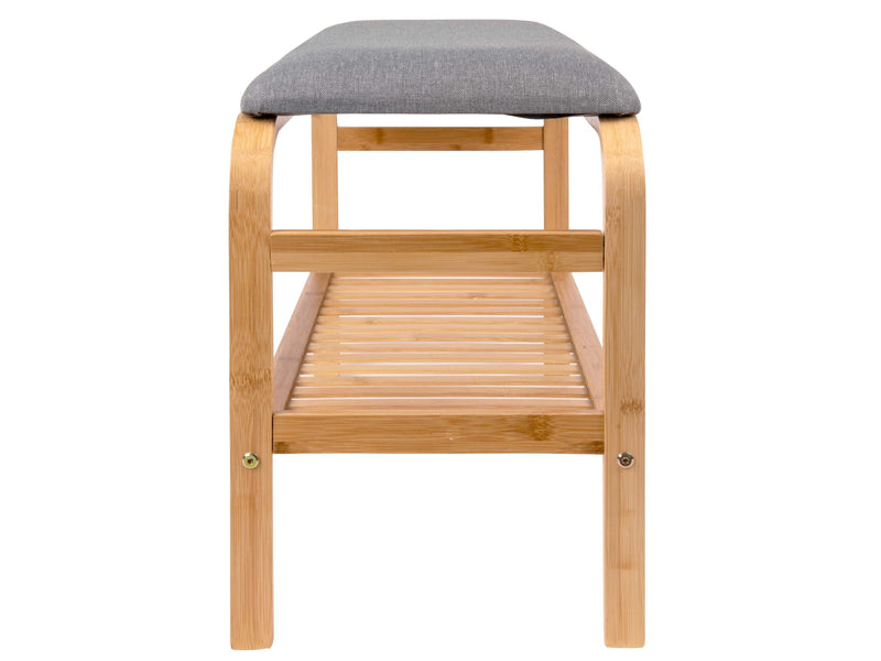 Bench Dure bamboo w. grey fabric - Majorr