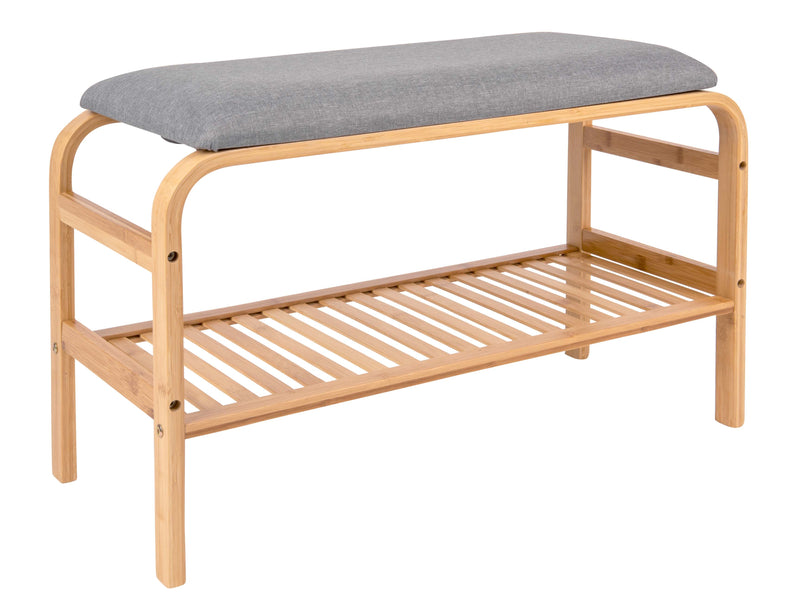 Bench Dure bamboo w. grey fabric - Majorr