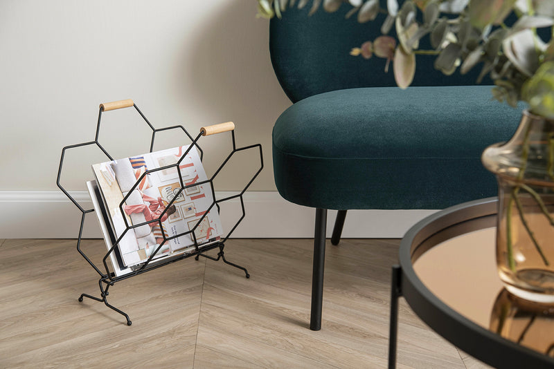 Magazine rack Honeycomb matt black - Majorr