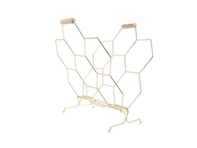 Magazine rack Honeycomb gold plated - Majorr