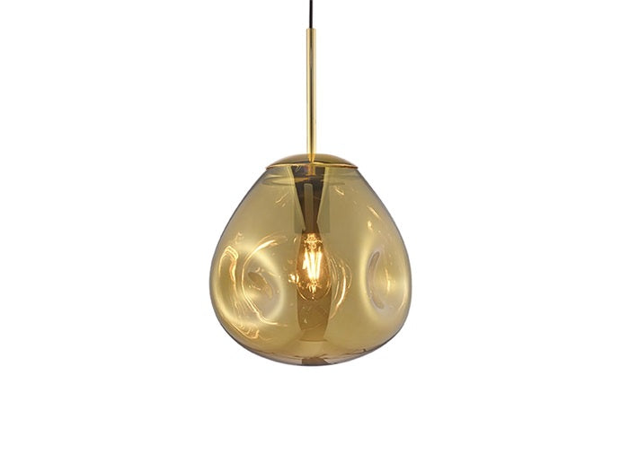 Pendant Lamp Blown glass brass small - Majorr