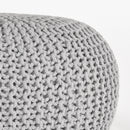 LABEL51 Poef Knitted - Lichtgrijs - Katoen - L - Majorr