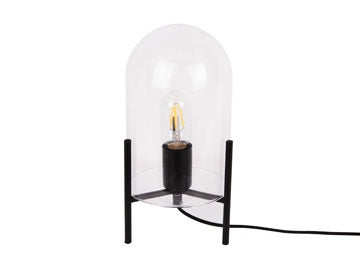 Table lamp Glass Bell clear, black frame - Majorr