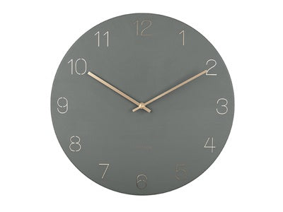 Wall clock Charm engraved numbers jungle green - Majorr