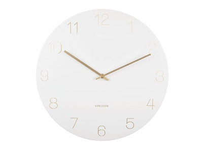 Wall clock Charm engraved numbers white - Majorr