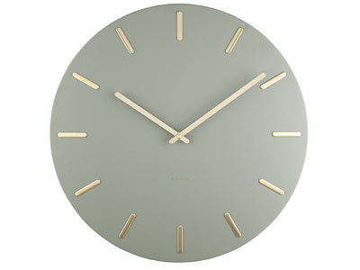 Wall clock Charm jungle green with gold battons - Majorr