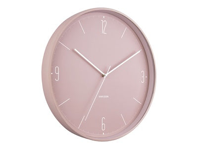 Wall clock Numbers & Lines iron matt faded pink - Majorr