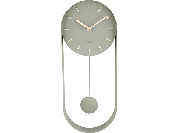 Wall clock Pendulum Charm steel jungle green - Majorr